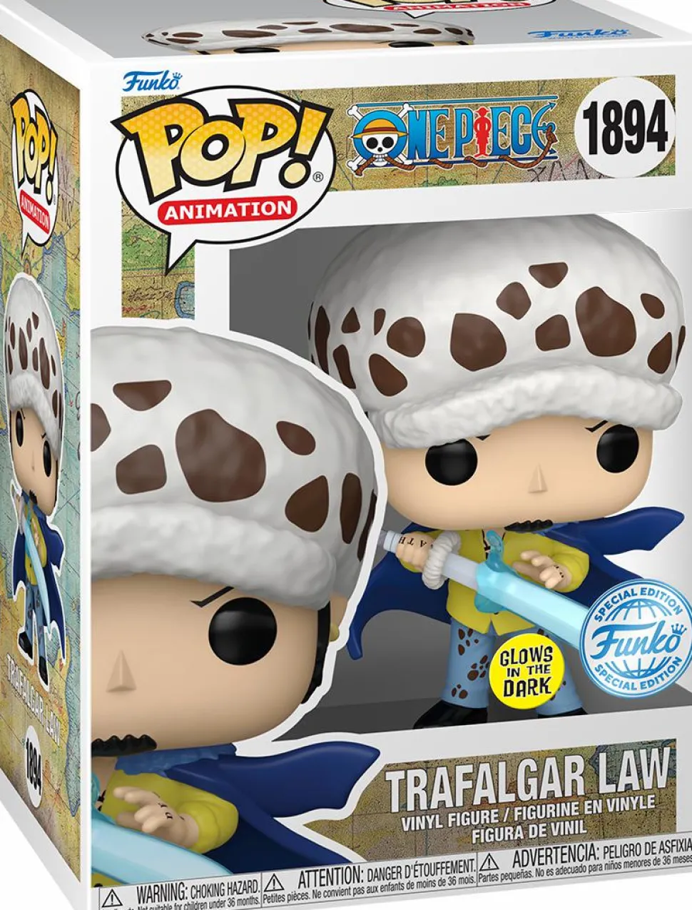 One Piece - Trafalgar Law with Blue Anesthesia Glow-in-the-Dark Pop! Vinyl Figure