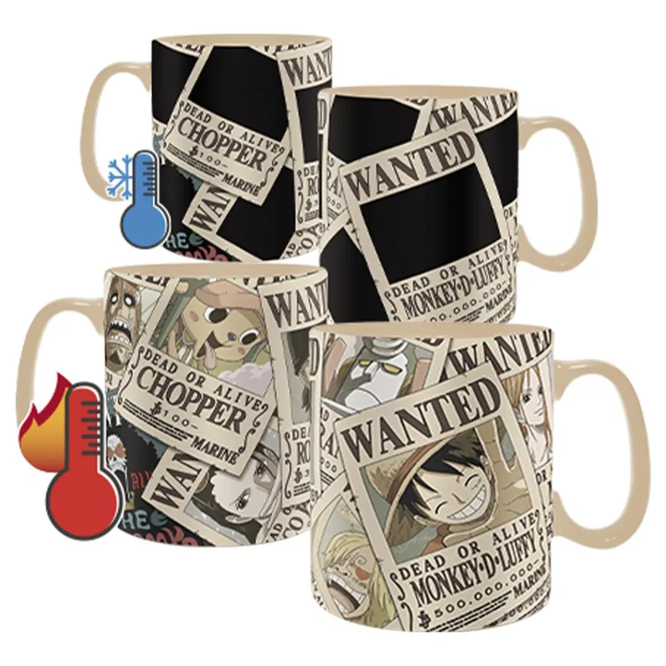 One Piece - Wanted Poster Heat-Change Mug & Coaster Set