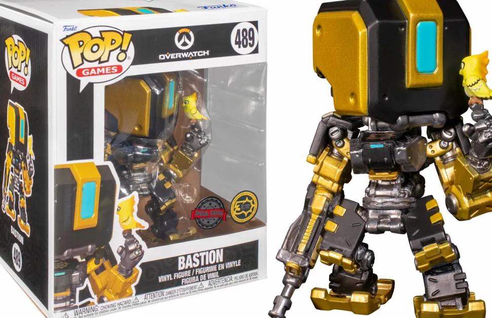 Overwatch - Bastion Metallic Gold Blizzard 30th Anniversary 6" Super Sized Pop! Vinyl Figure