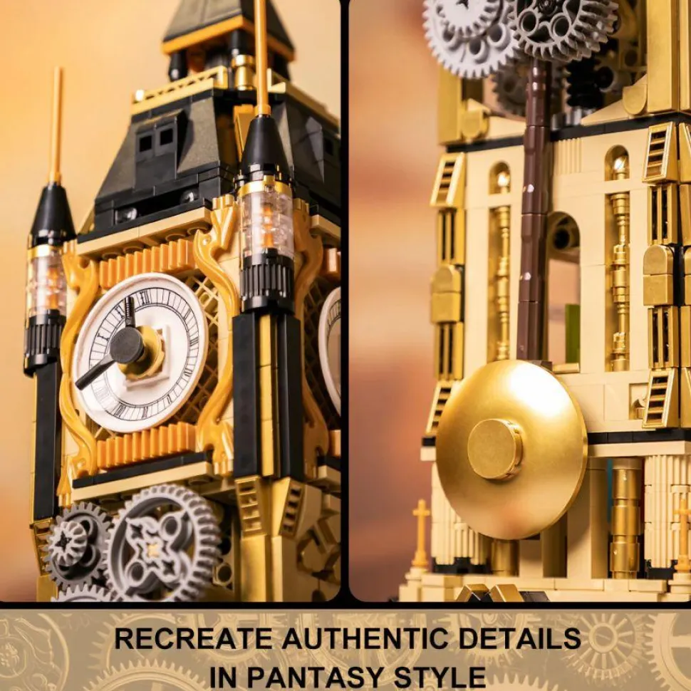 Pantasy - Steampunk Bell Tower Joyride Series Building Block Construction Set (2424 Pieces)