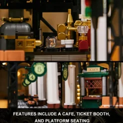 Pantasy - Steampunk Train Station Joyride Series Building Block Construction Set (2788 Pieces)