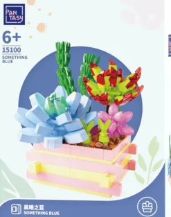 Pantasy - Succulent Garden: Something Blue Building Block Construction Set (434 Pieces)