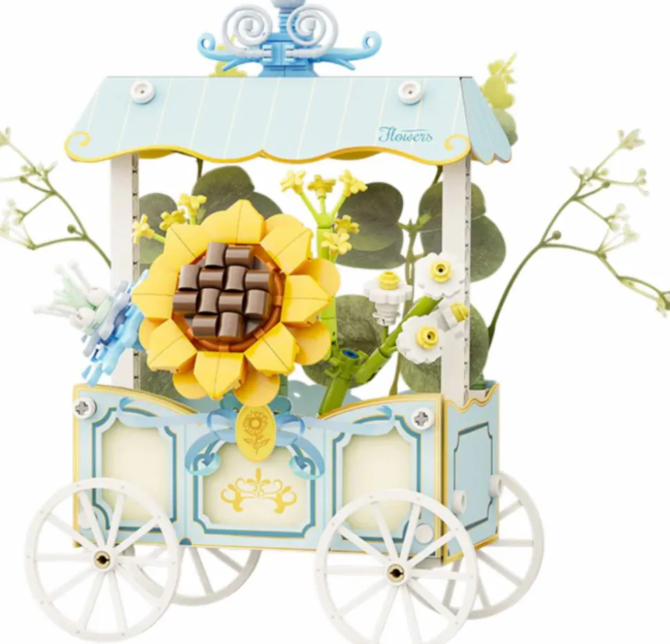 Pantasy - Sunflower Cart Flower Series Building Block Construction Set (265 Pieces)