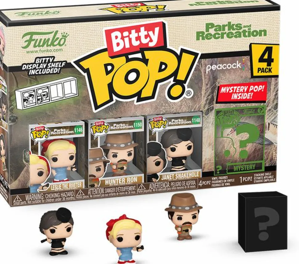 Parks & Recreation - Leslie the Riveter, Hunter Ron, Janet Snakehole & Mystery Bitty Pop! Vinyl Figure 4-Pack