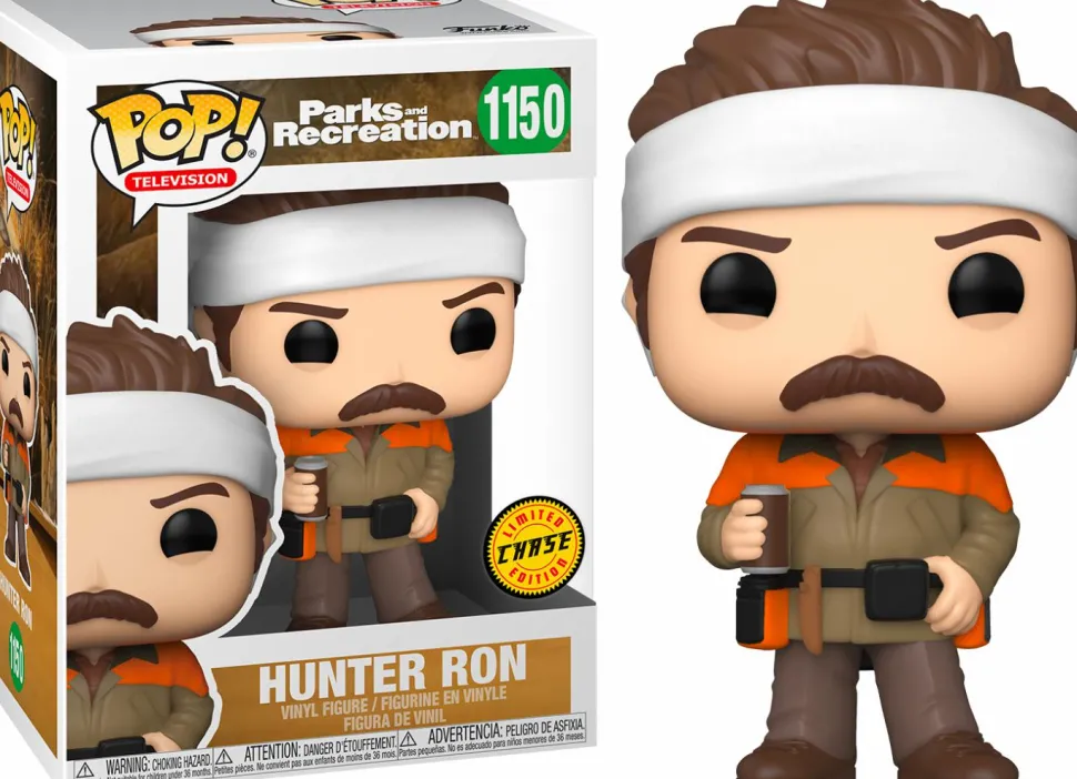 Parks and Recreation - Hunter Ron Pop! Vinyl Figure in Acrylic Pop! Protector (Chase Variant)