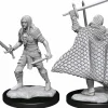 Pathfinder Battles - Male Elf Fighter Deep Cuts Unpainted Miniature Figure 2-Pack