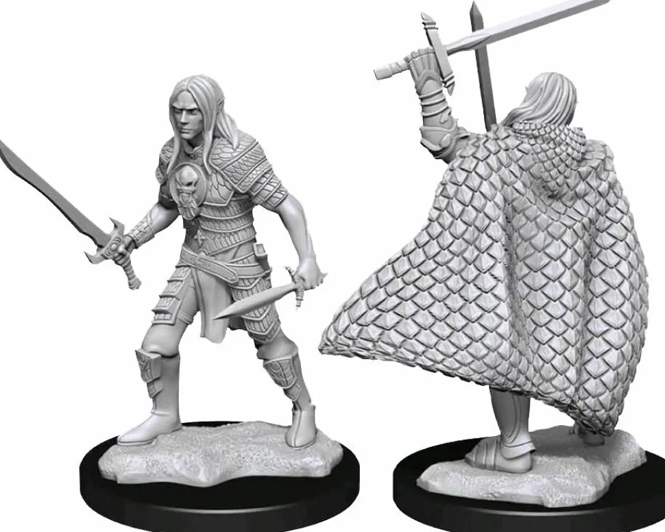 Pathfinder Battles - Male Elf Fighter Deep Cuts Unpainted Miniature Figure 2-Pack