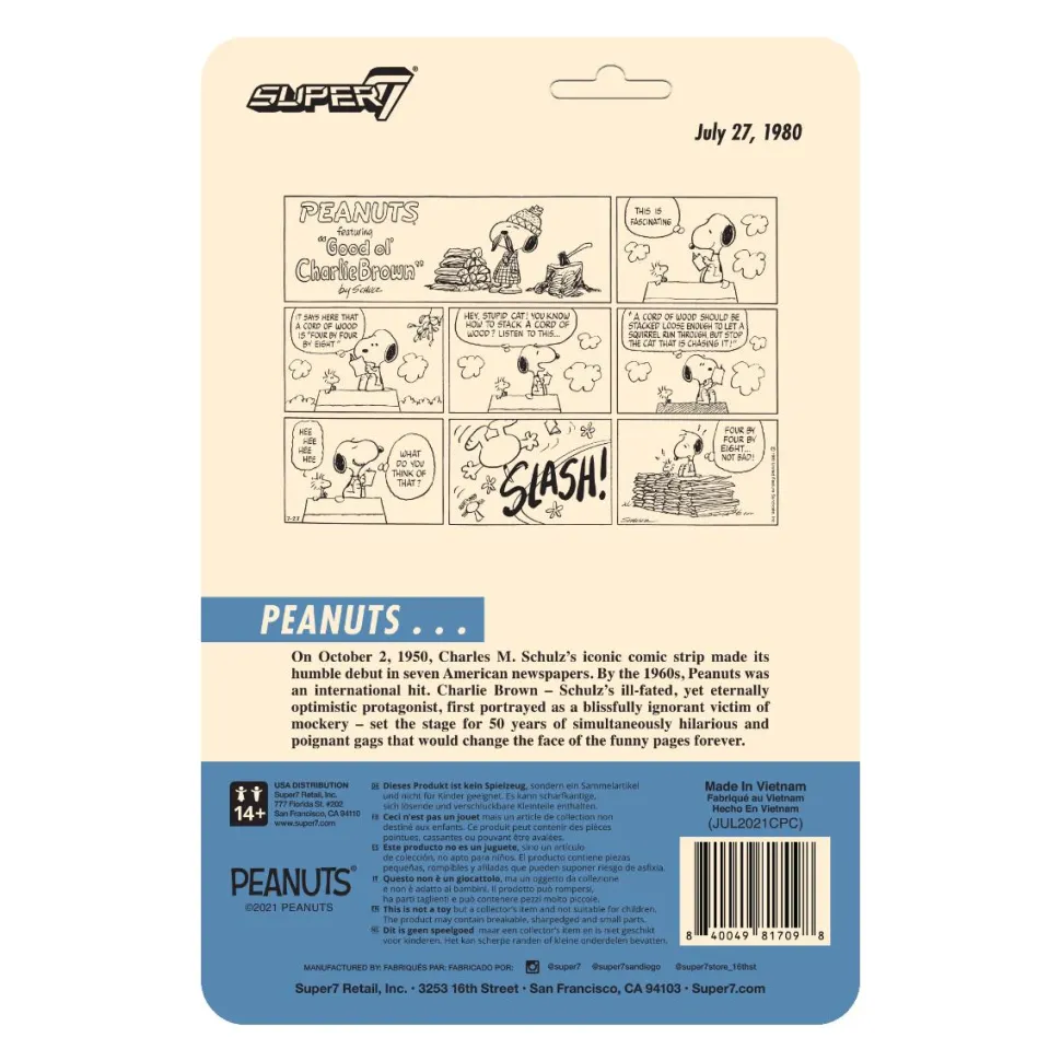 Peanuts - Lumberjack Snoopy ReAction 3.75” Action Figure