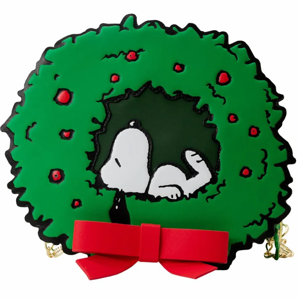 Peanuts - Snoopy & Woodstock Wreath Light Up 9” Faux Leather Crossbody Bag