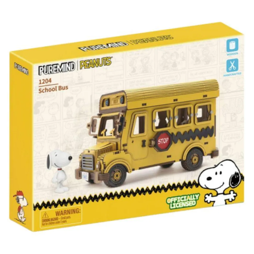 Peanuts - Snoopy School Bus Wooden Construction Set (253 Pieces)