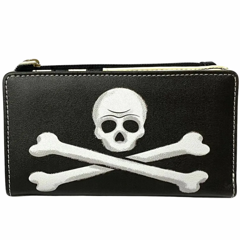 Peter Pan (1953) - Captain Hook Skull 4” Faux Leather Bi-Fold Wallet