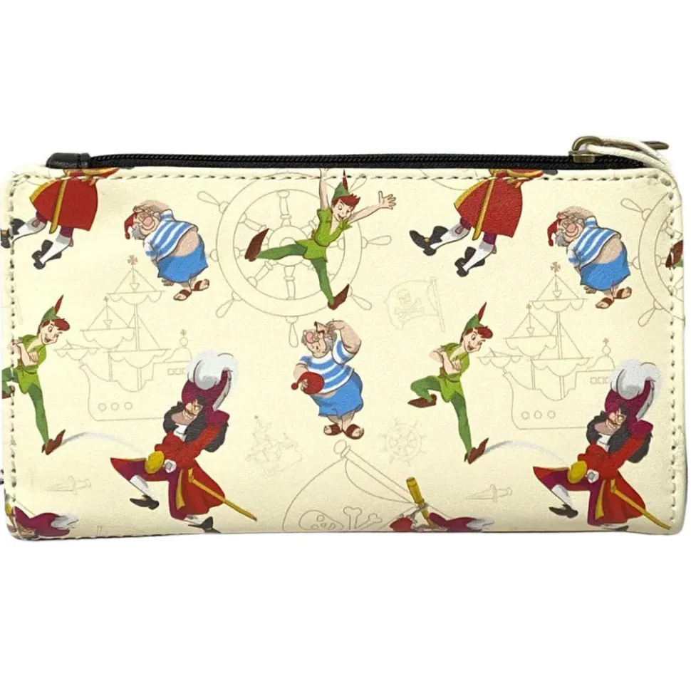 Peter Pan (1953) - Captain Hook Skull 4” Faux Leather Bi-Fold Wallet