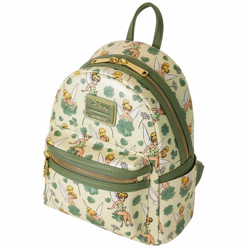 Peter Pan (1953) - Tinker Bell Clover Print 10" Faux Leather Mini Backpack