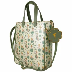 Peter Pan (1953) - Tinker Bell Clover Print 14" Faux Leather Tote Bag with Coin Purse