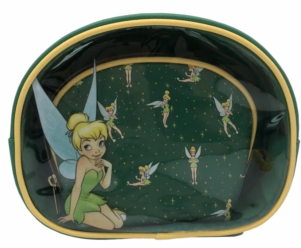 Peter Pan (1953) - Tinker Bell Faux Leather Zip-Around Cosmetics Bag Set