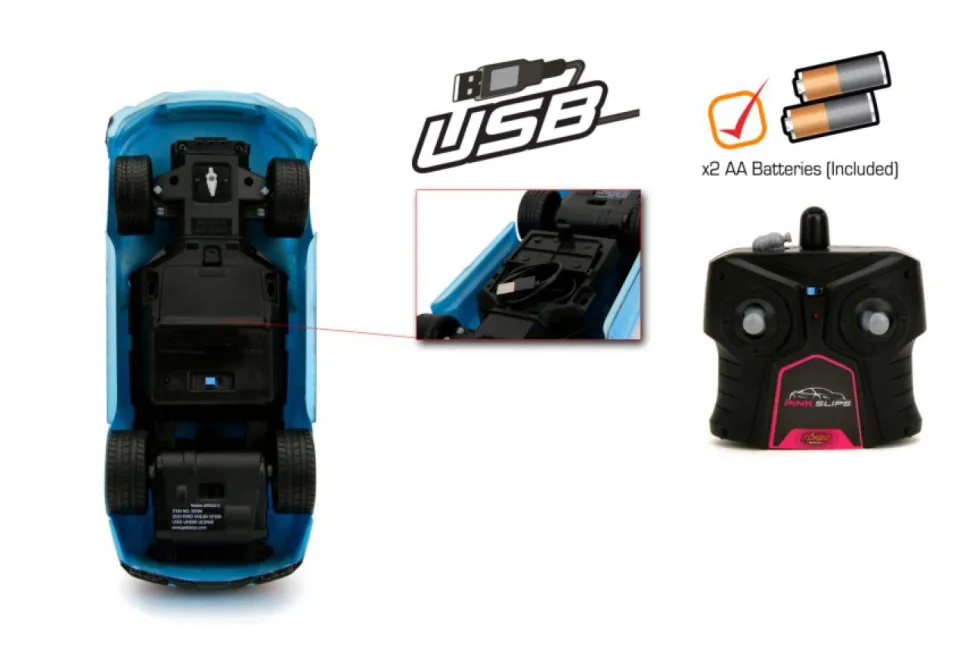 Pink Slips - Blue 2020 Ford Mustang Shelby GT500 1/16th Scale R/C Remote Control Vehicle Replica