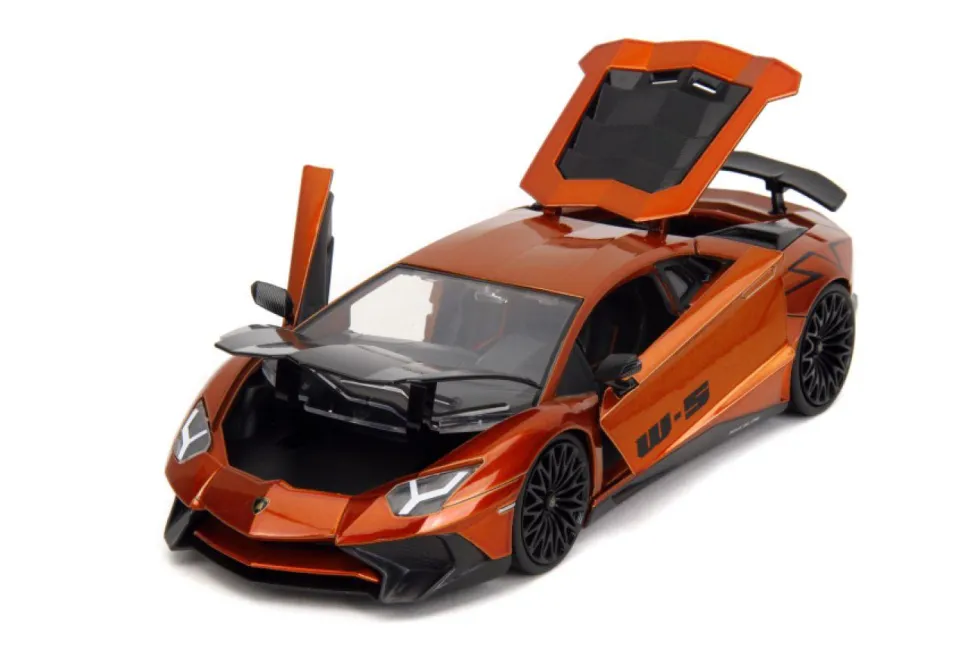 Pink Slips - Orange Lamborghini Aventador SV 1/24th Die-Cast Vehicle Replica