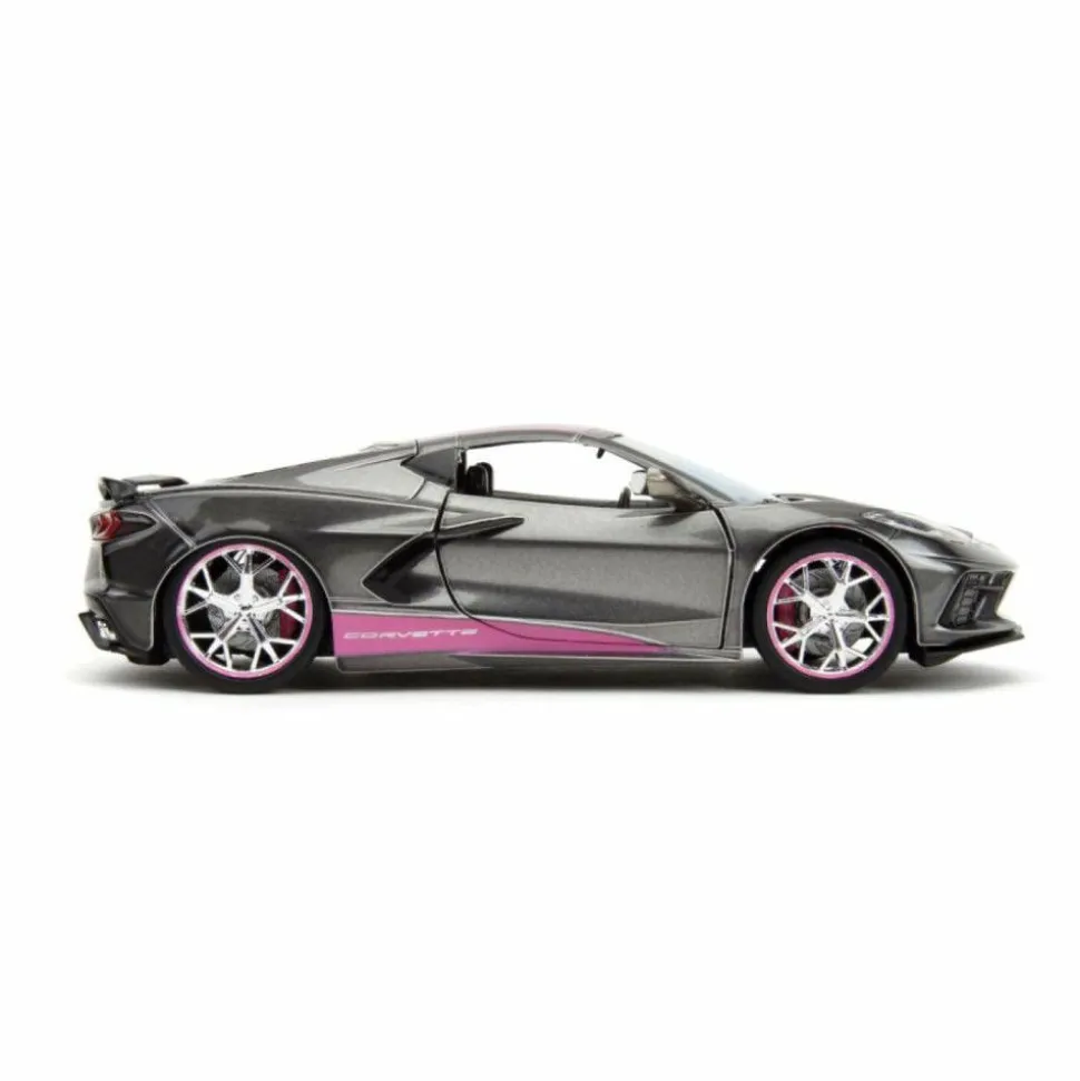 Pink Slips - Pink/Grey 2020 Chevrolet Corvette Stingray 1/24th Scale Die-Cast Vehicle Replica