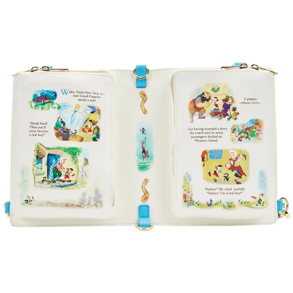 Pinocchio (1940) - Book 9” Faux Leather Convertible Crossbody Bag