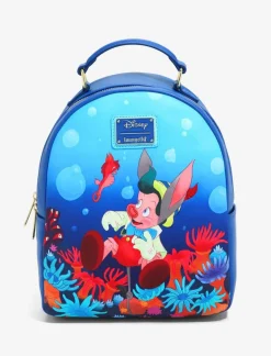 Pinocchio (1940) - Coral 12” Faux Leather Mini Backpack