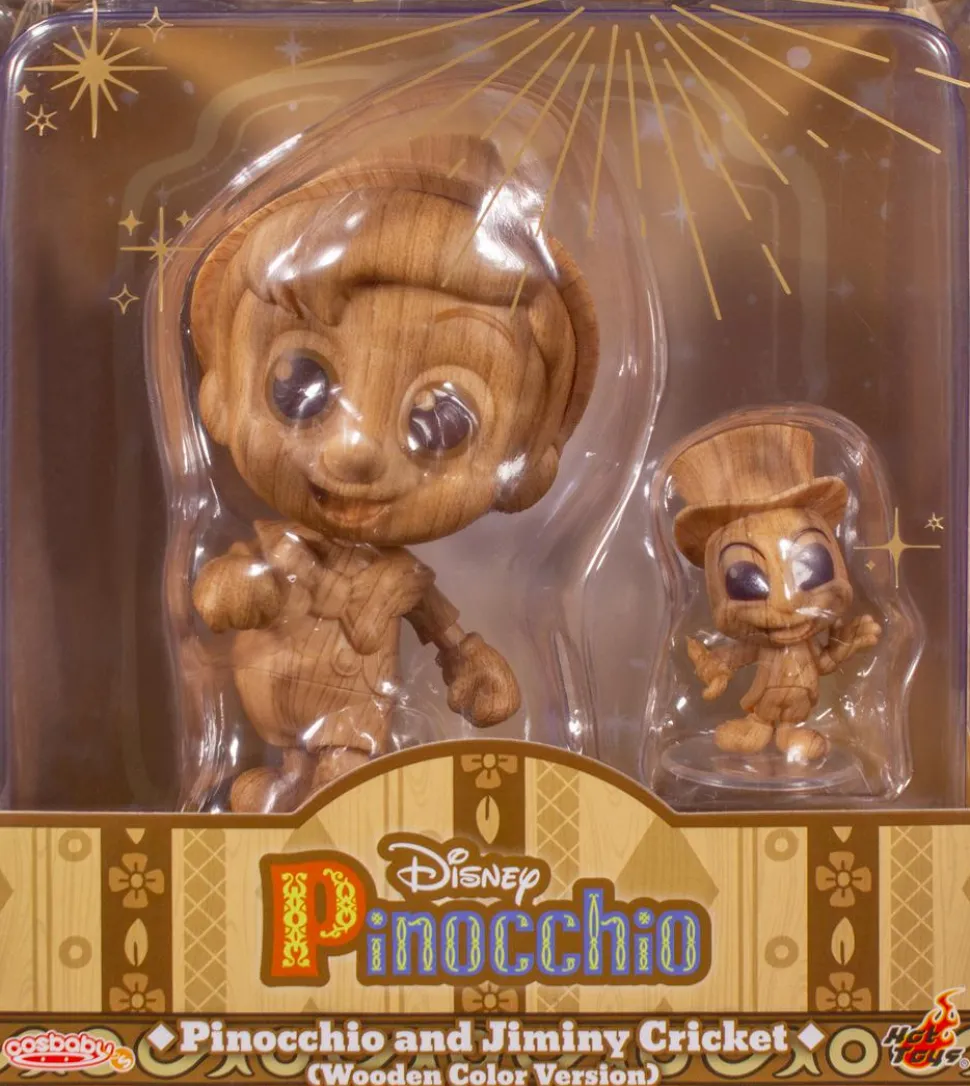 Pinocchio (1940) - Pinocchio and Jiminy Cricket Wooden Color Version Cosbaby (S) Hot Toys Figure 2-Pack