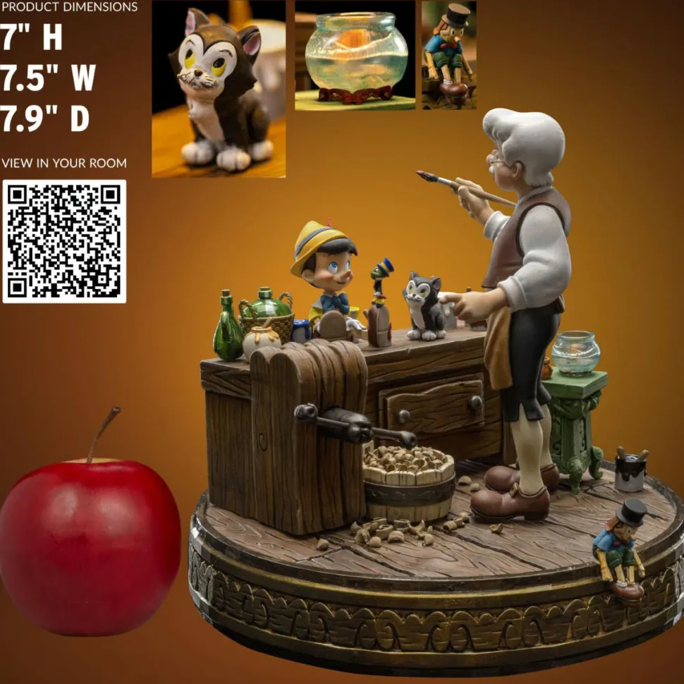 Pinocchio (1940) - Pinocchio, Geppetto & Jiminy Cricket Deluxe 1/10th Scale Statue