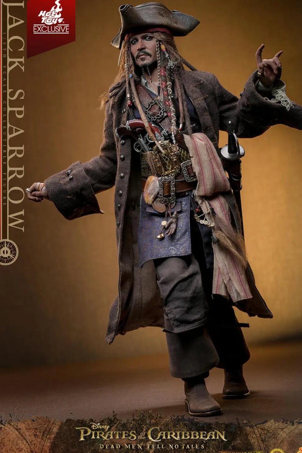 Pirates of the Caribbean: Dead Men Tell No Tales - Jack Sparrow (Artisan Edition) Deluxe 1/6th Scale Hot Toys Action Figure