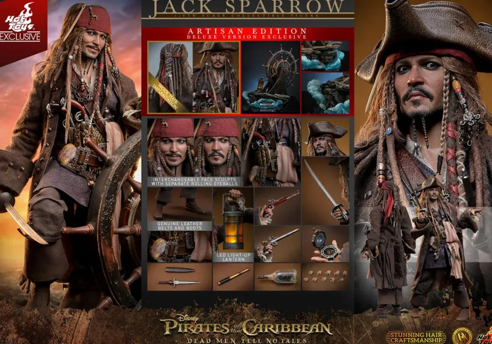 Pirates of the Caribbean: Dead Men Tell No Tales - Jack Sparrow (Artisan Edition) Deluxe 1/6th Scale Hot Toys Action Figure