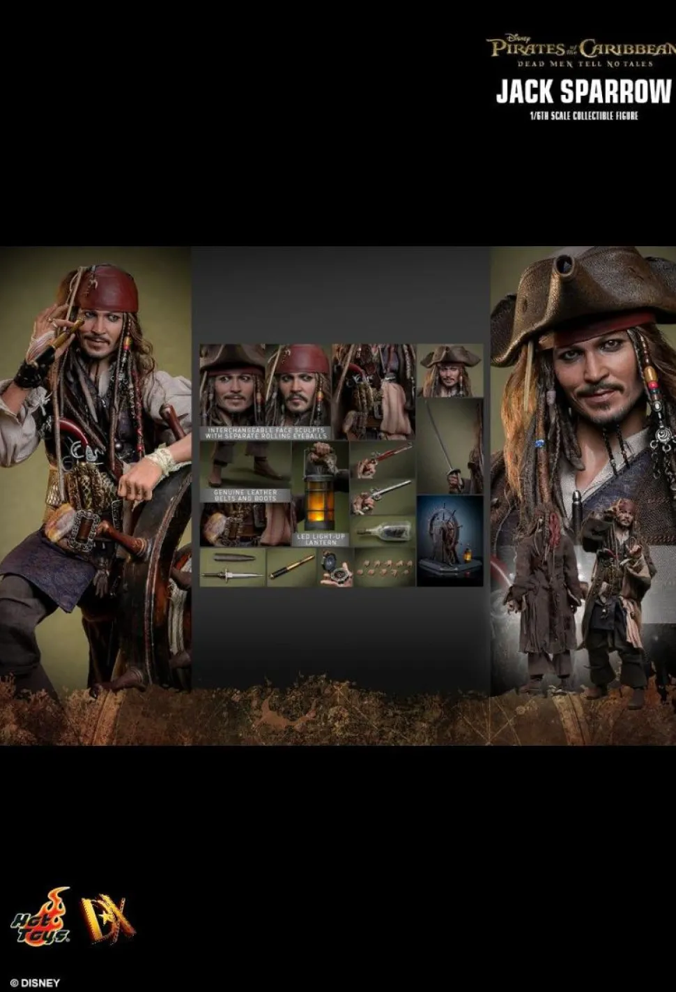 Pirates of the Caribbean: Dead Men Tell No Tales - Jack Sparrow 1/6th Scale Hot Toys Action Figure