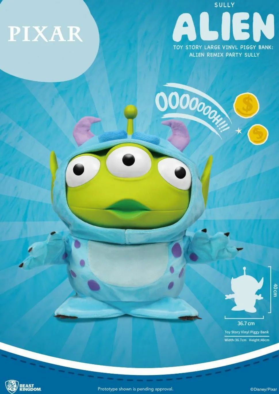 Pixar - Alien Remix Sully 15” Vinyl Money Bank
