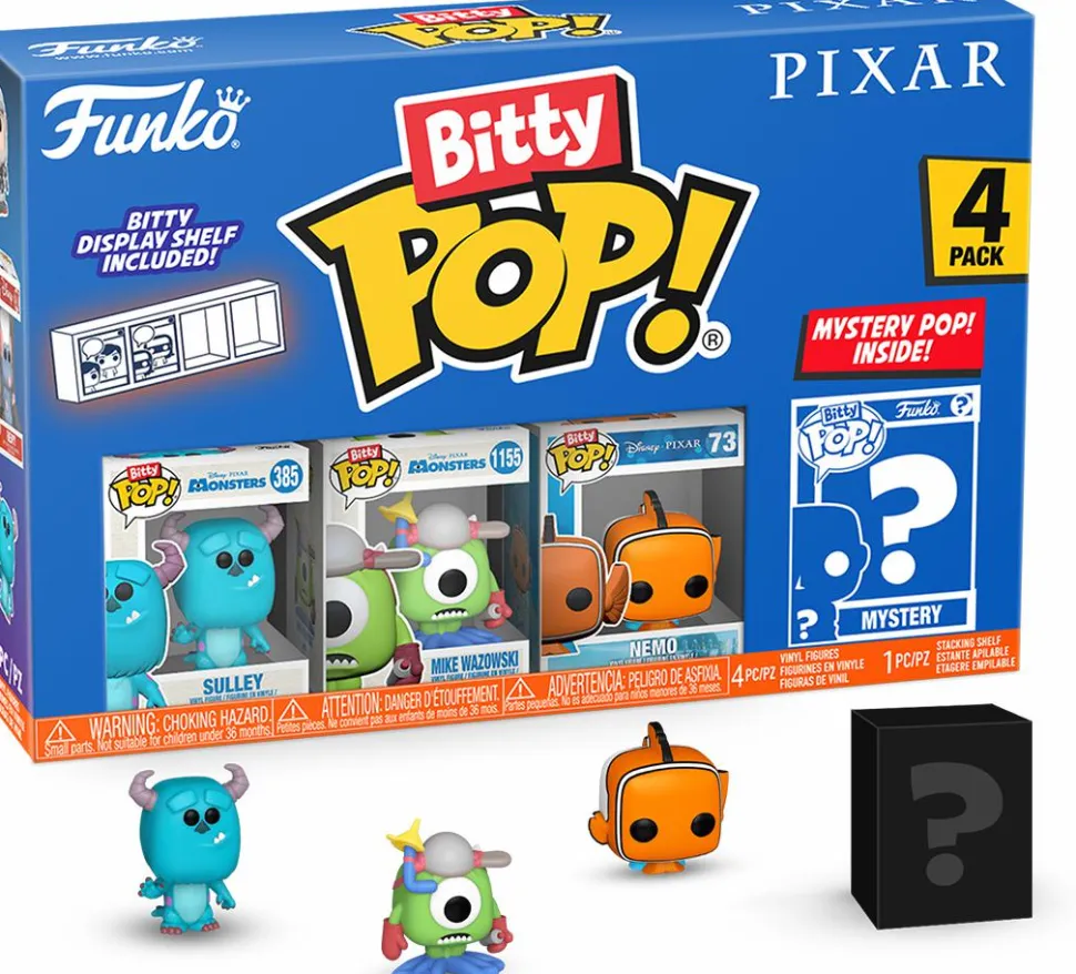 Pixar - Sulley, Mike Wazowski, Nemo & Mystery Bitty Pop! Vinyl Figure 4-Pack