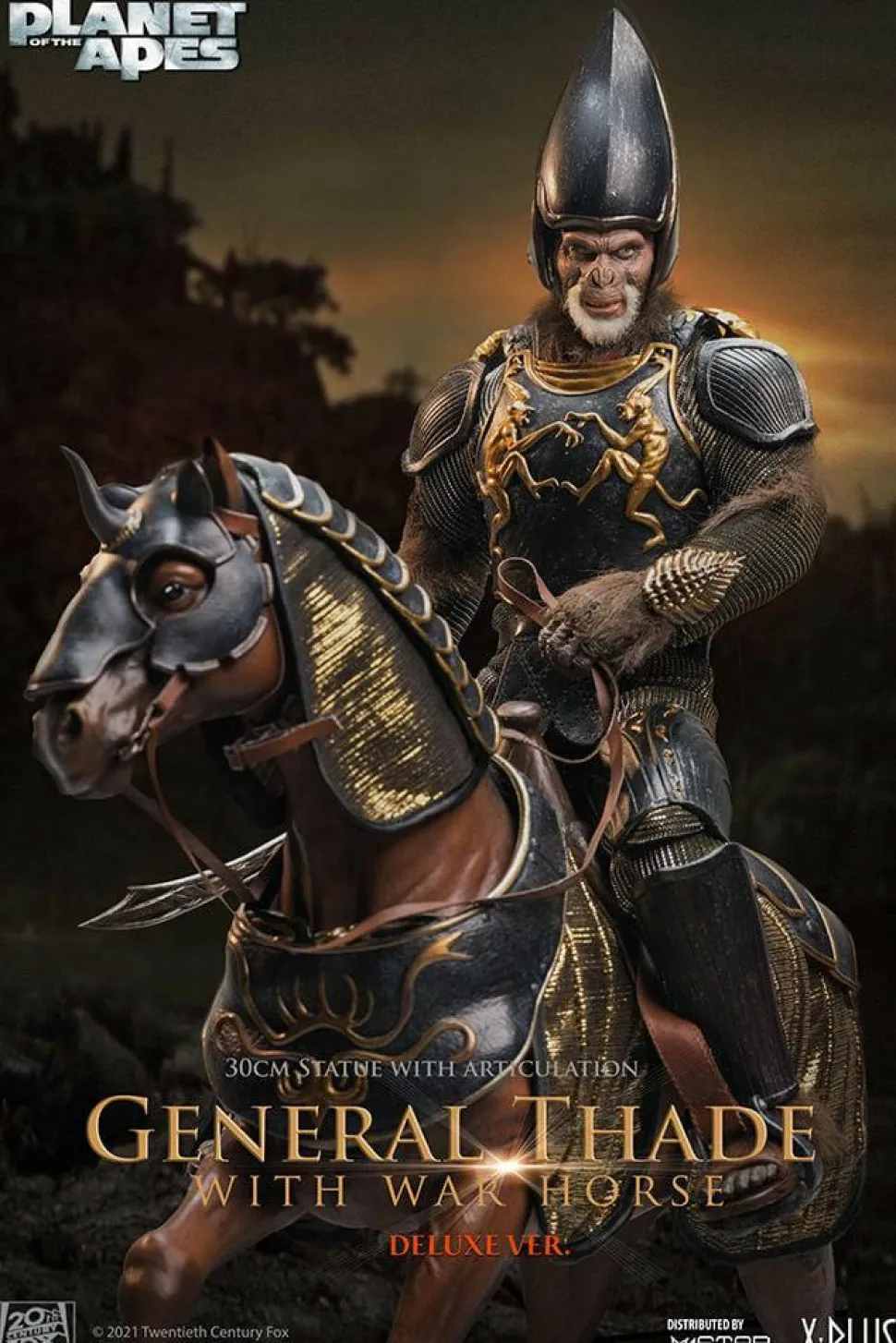 Planet of the Apes (2001) - General Thade & War Horse Deluxe 11” Statue