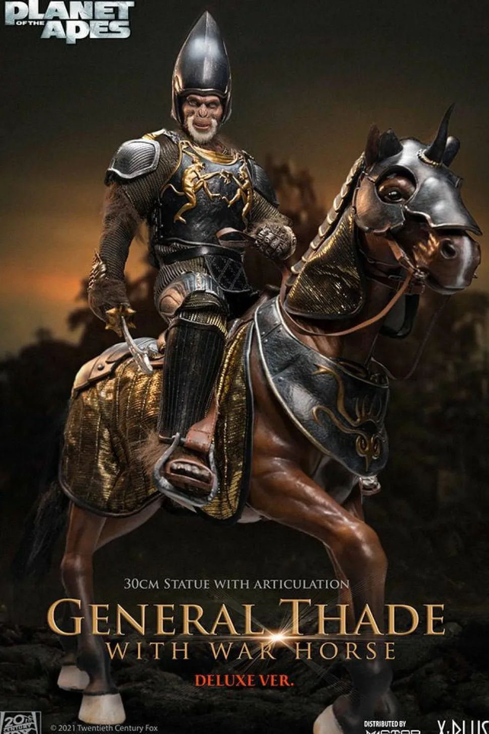 Planet of the Apes (2001) - General Thade & War Horse Deluxe 11” Statue
