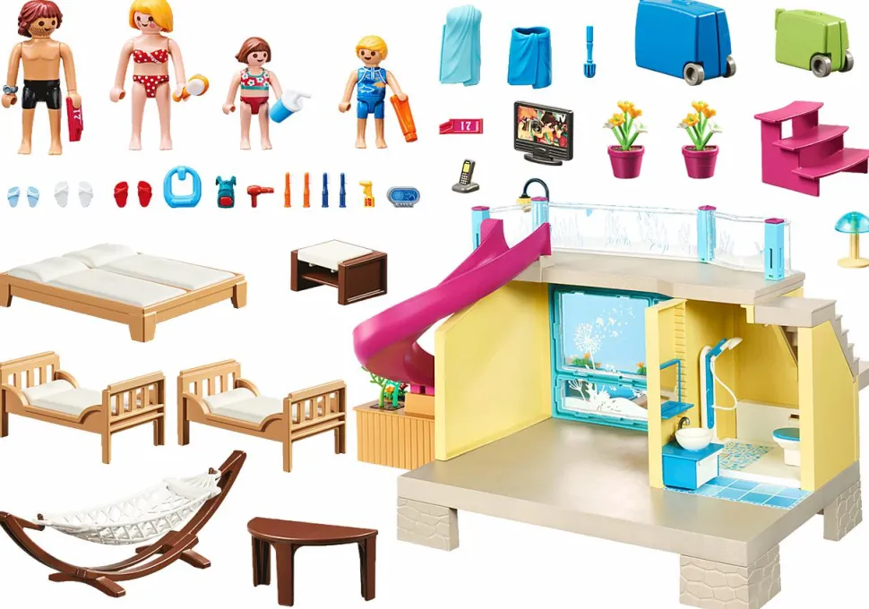 Playmobil: Family Fun - Bungalow with Pool Playset (70435)