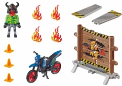 Playmobil: Stunt Show - Motorcross with Fiery Wall (70553)