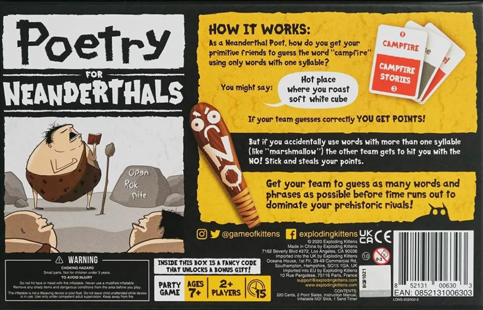 Poetry for Neanderthals - A Game by Exploding Kittens Card Game