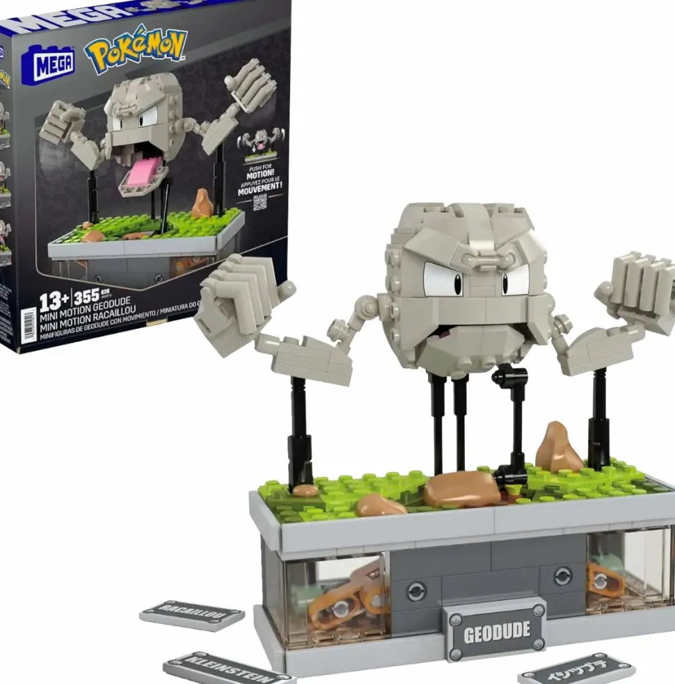 Pokemon - Mini Motion Geodude MEGA Building Block Construction Set (355 Pieces)