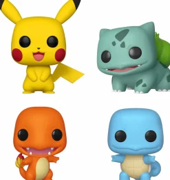Pokemon - Pikachu, Bulbasaur, Charmander & Squirtle (Starters) Pop! Vinyl 4-Pack
