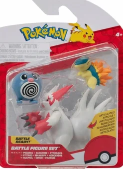 Pokemon - Poliwag + Zangoose + Cyndaquil Battle Figure Set