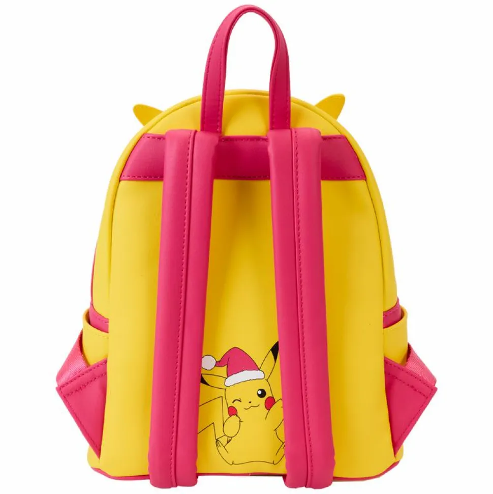 Pokemon - Santa Pikachu Christmas Lights Light Up 10" Faux Leather Mini Backpack