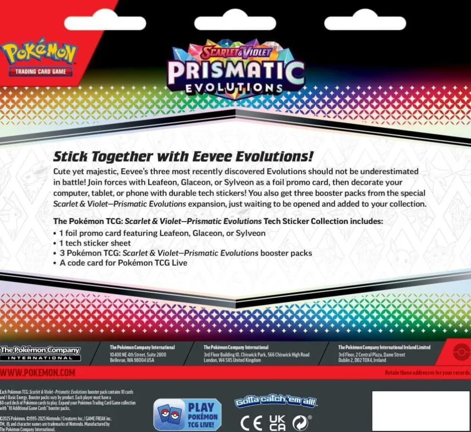 Pokemon - Scarlet & Violet 8.5 Prismatic Evolutions Tech Sticker Collection (Lucky Dip)