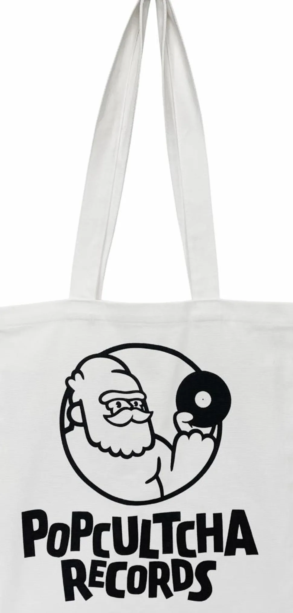 Popcultcha Records - Logo Cream Canvas Tote Bag