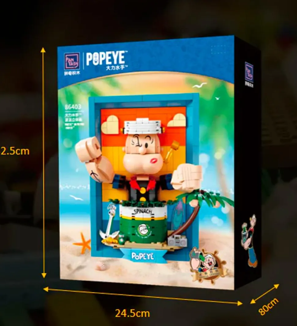 Popeye - Popeye 3D Portrait Building Block Construction Set (416 Pieces)