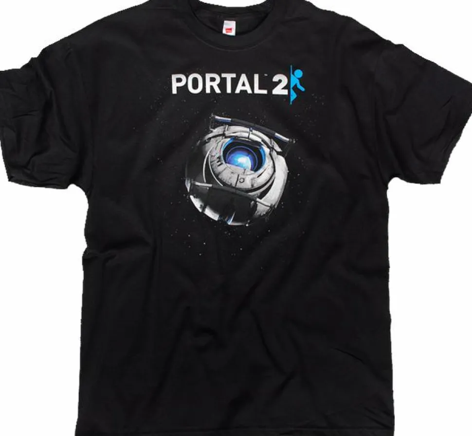 Portal - Portal 2 - Wheatley In Space Black Male T-Shirt