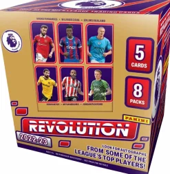 Premier League - 2022/23 Panini Revolution Soccer Trading Cards Hobby Box (Display of 8)