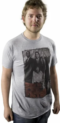 Pulp Fiction - Group Shot Grey Male T-Shirt