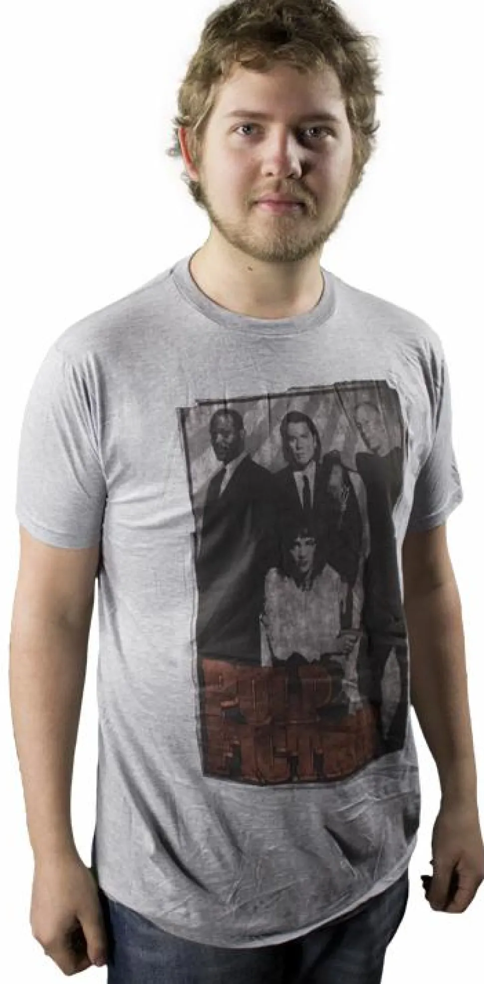 Pulp Fiction - Group Shot Grey Male T-Shirt
