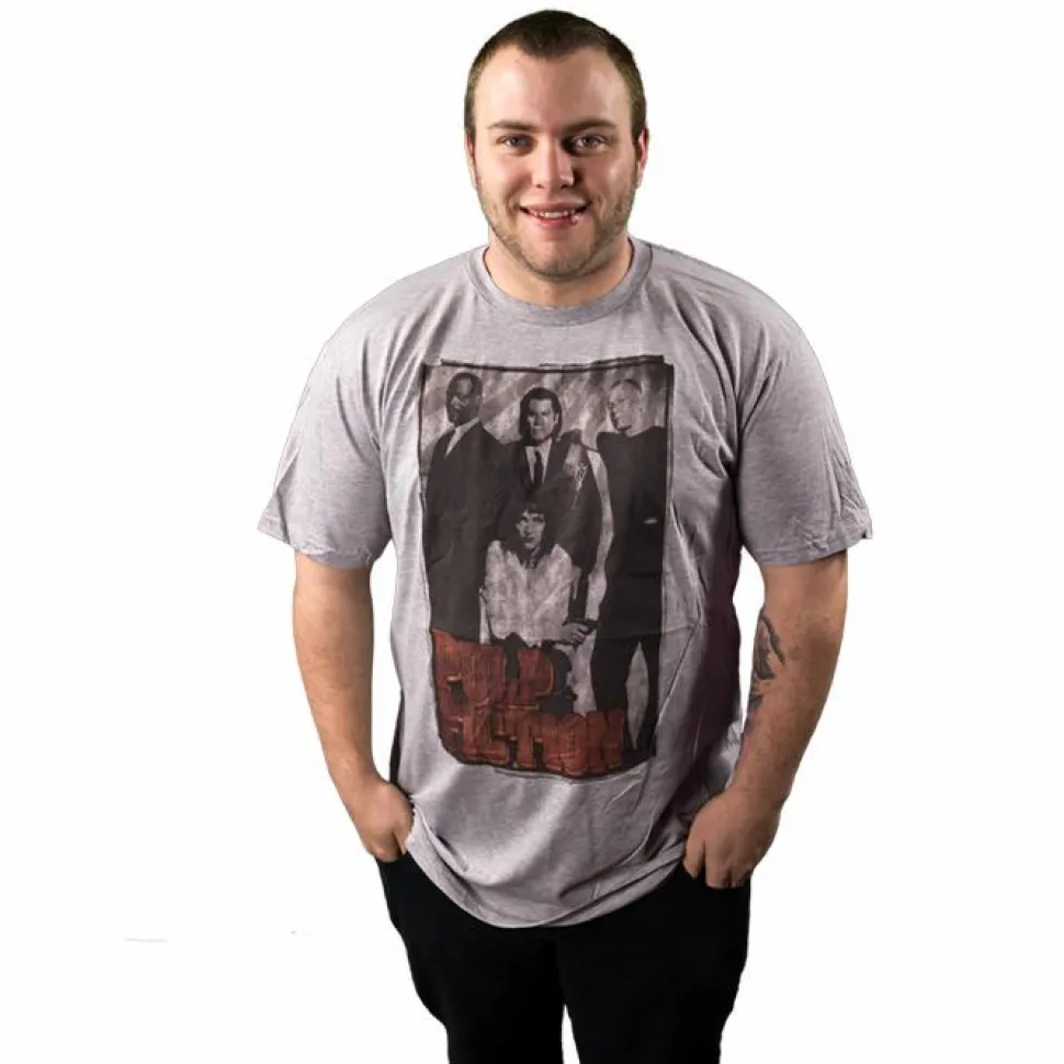 Pulp Fiction - Group Shot Grey Male T-Shirt