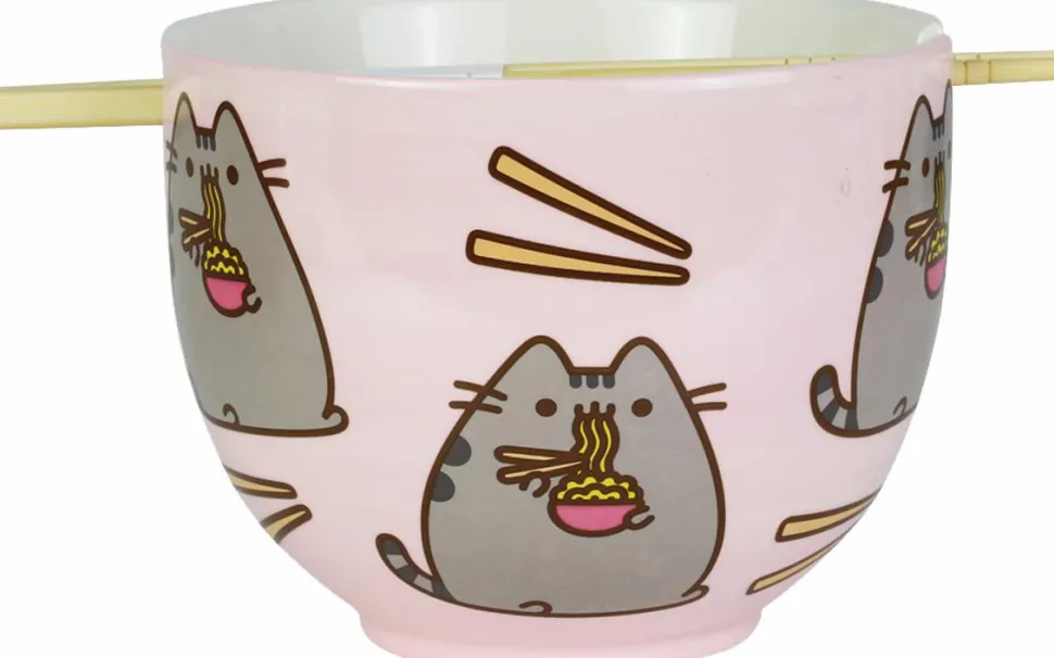 Pusheen - Ceramic Ramen Bowl with Chopsticks