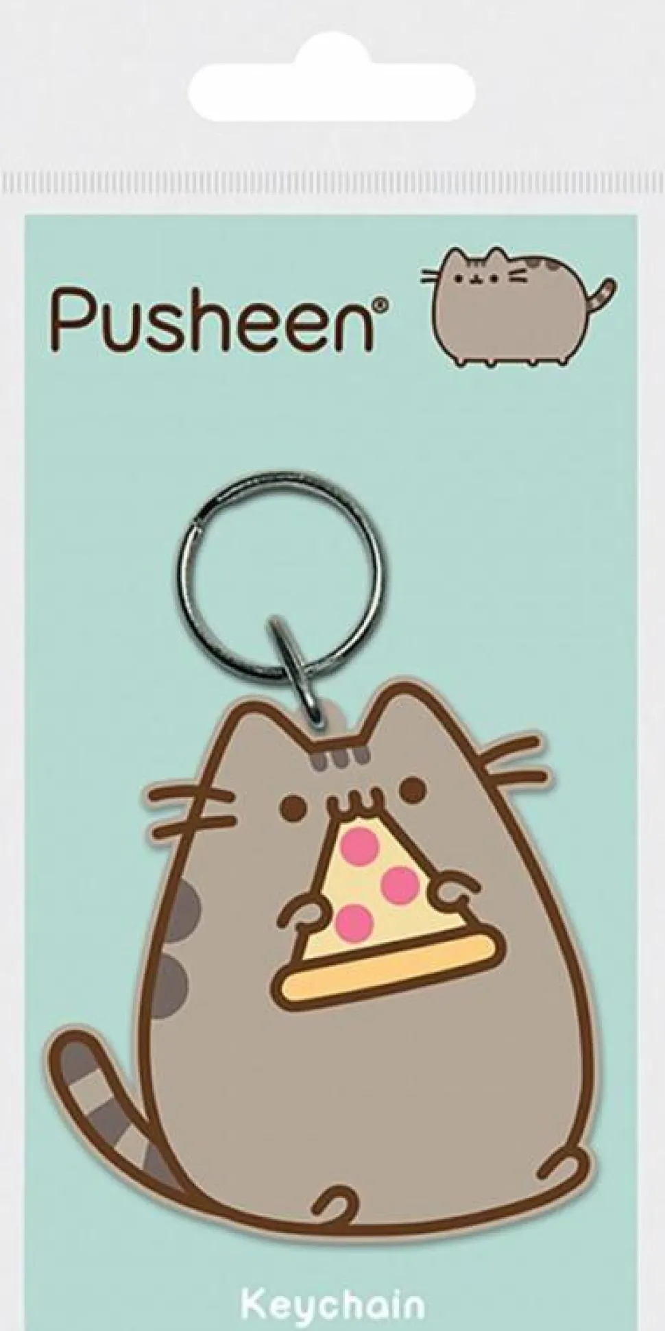 Pusheen - Pusheen with Pizza Rubber Keychain